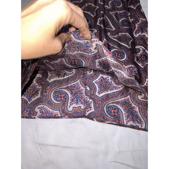Theory Brindina Veranda Dress Size 6 Purple Paisley Print 100% Silk Shift Mini - Picture 5 of 16